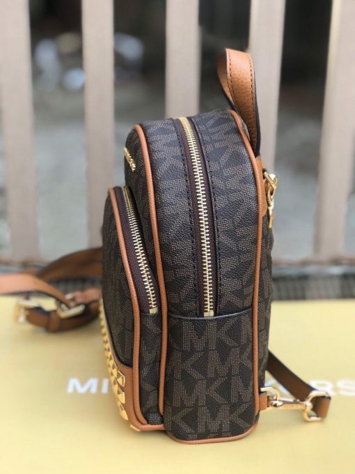 michael kors abbey backpack brown studded