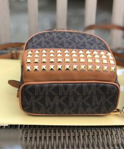 michael kors abbey backpack brown studded