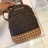 michael kors abbey backpack brown studded