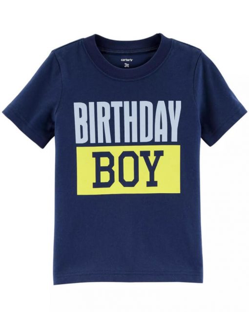Carter's Birthday boy Jersey Tee Navy