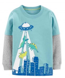 Ao dai tay Carter's be trai Dino & UFO Graphic Cotton T-Shirt