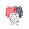 Set 3 ao thun Dai Tay Be Gai Carter's Printed Cotton T-Shirts