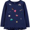 Ao thun dai tay Carter Graphic-Print Cotton navy