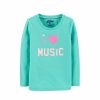 Ao thun dai tay Oshkosh Original Graphic Tee Aqua/Pink
