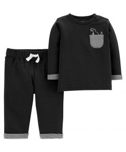 Carters, Baby Boys 2-Pc. Striped Dinosaur Top & Pants Set