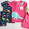Set 4 do ngu Carter's Cotton Dinosaur Pajamas Pink/Navy