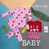 Set 4 do ngu Carter's Heart Cotton Pajamas Red/Pink