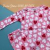 Set 4 do ngu Carter's Heart Cotton Pajamas Red/Pink