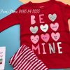Set 4 do ngu Carter's Heart Cotton Pajamas Red/Pink