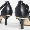 Giay Michael Kors Lorene Mid Pumps Black Leather