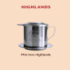Phin highlands inox chữ bạc