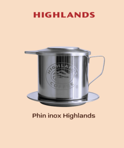 Phin highlands inox chữ bạc