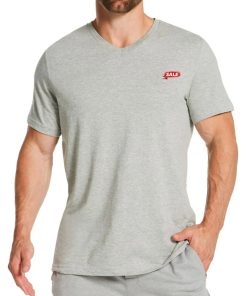 Áo Tommy Hilfiger cổ tim Men's flag V Neck tee - Màu ghi sáng