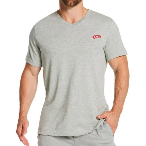 Áo Tommy Hilfiger cổ tim Men's flag V Neck tee - Màu ghi sáng