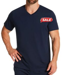 Áo thun cổ tim Tommy hilfiger Men's flag V Neck tee Xanh Navy