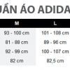 Bảng size áo Adidas