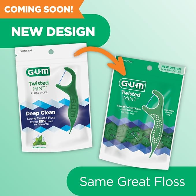 Tăm chỉ nha khoa Gum Twisted Mint Floss Picks