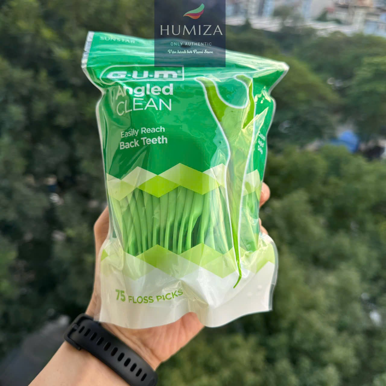 Tăm chỉ Gum Angled floss pick đầu nghiêng 90 độ