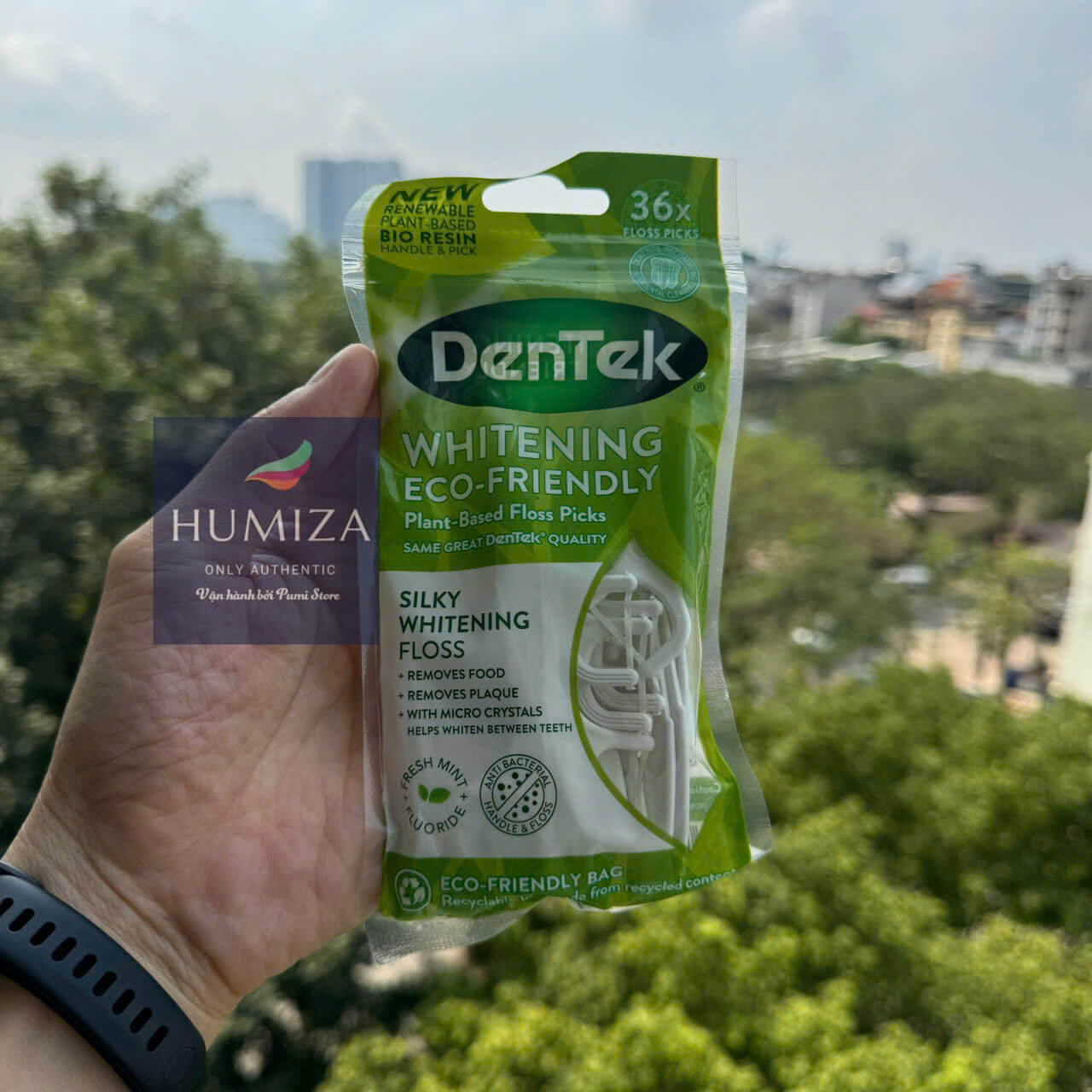 Tăm chỉ Dentek eco-friendly sensitive clean làm trắng răng
