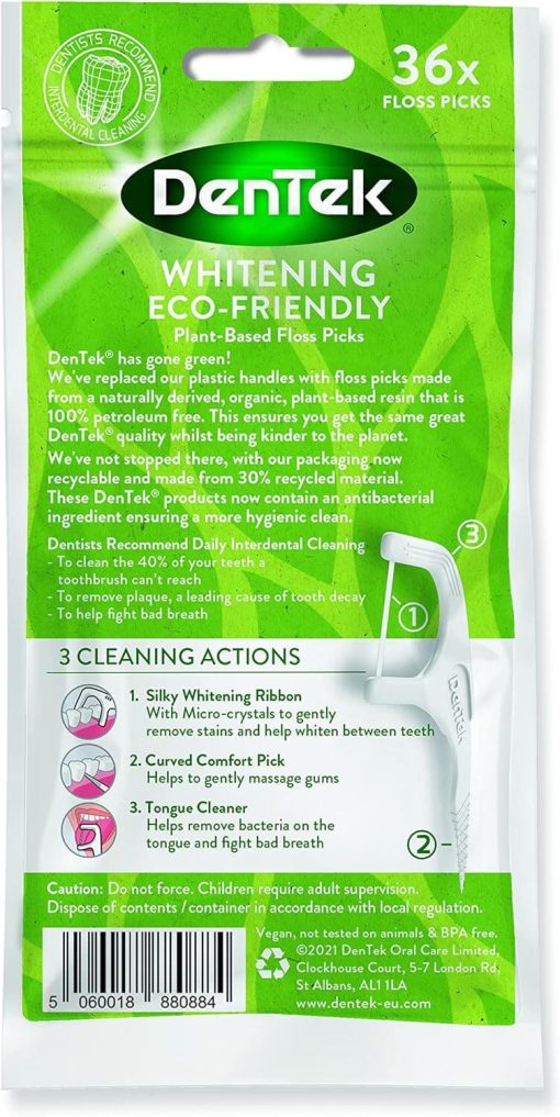 Tăm chỉ Dentek eco-friendly sensitive clean làm trắng răng