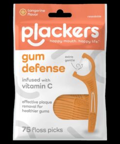 Tăm chỉ Plackers gum defense vitamin c gói 75 cây