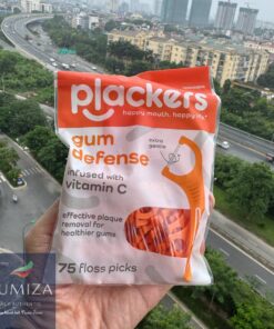 Tăm chỉ Plackers gum defense vitamin c gói 75 cây