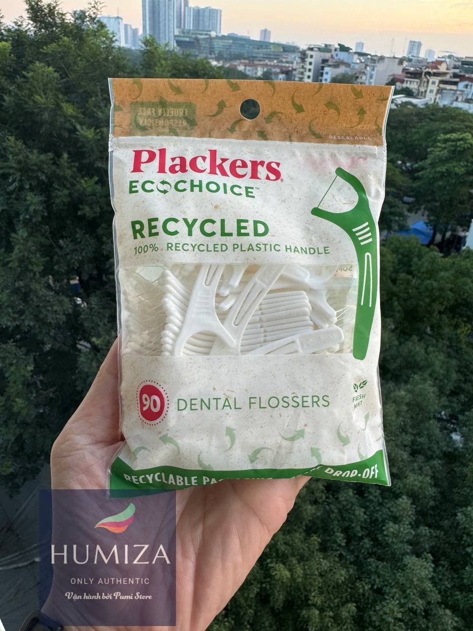 Tăm chỉ Plackers EcoChoice hương bạc hà gói 90 cây