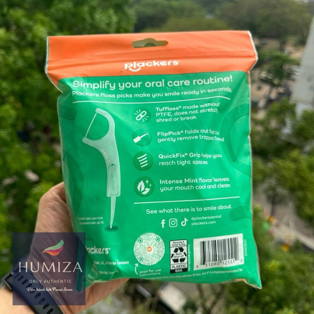 Tăm chỉ Plackers Micro Mint túi 300 cây