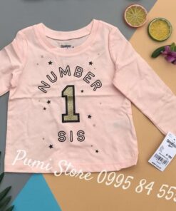 Áo thun dài tay Oshkosh Original Graphic Tee Pink Black Gold