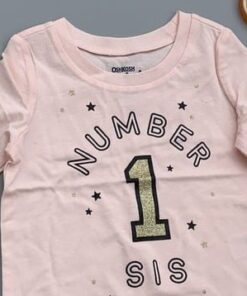 Áo thun dài tay Oshkosh Original Graphic Tee Pink Black Gold