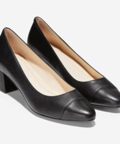 Giày Cole Haan The Go-To Block Heel Pump Black Leather (45mm)