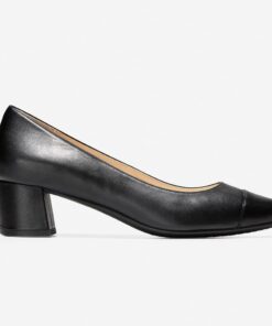 Giày Cole Haan The Go-To Block Heel Pump Black Leather (45mm)