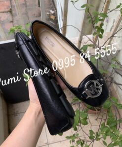 Giày Michael Kors Black tag bạc (đen khóa bạc)