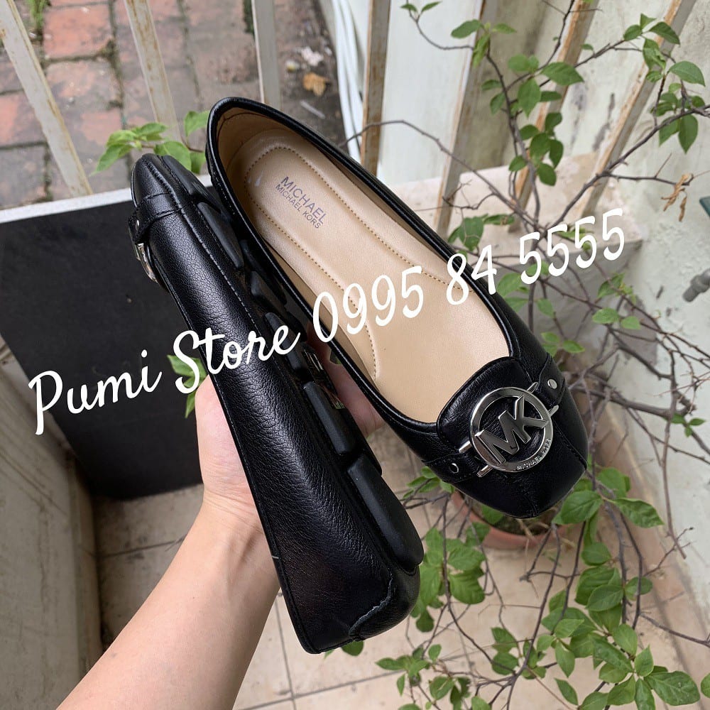 Giày Michael Kors Black tag bạc (đen khóa bạc)