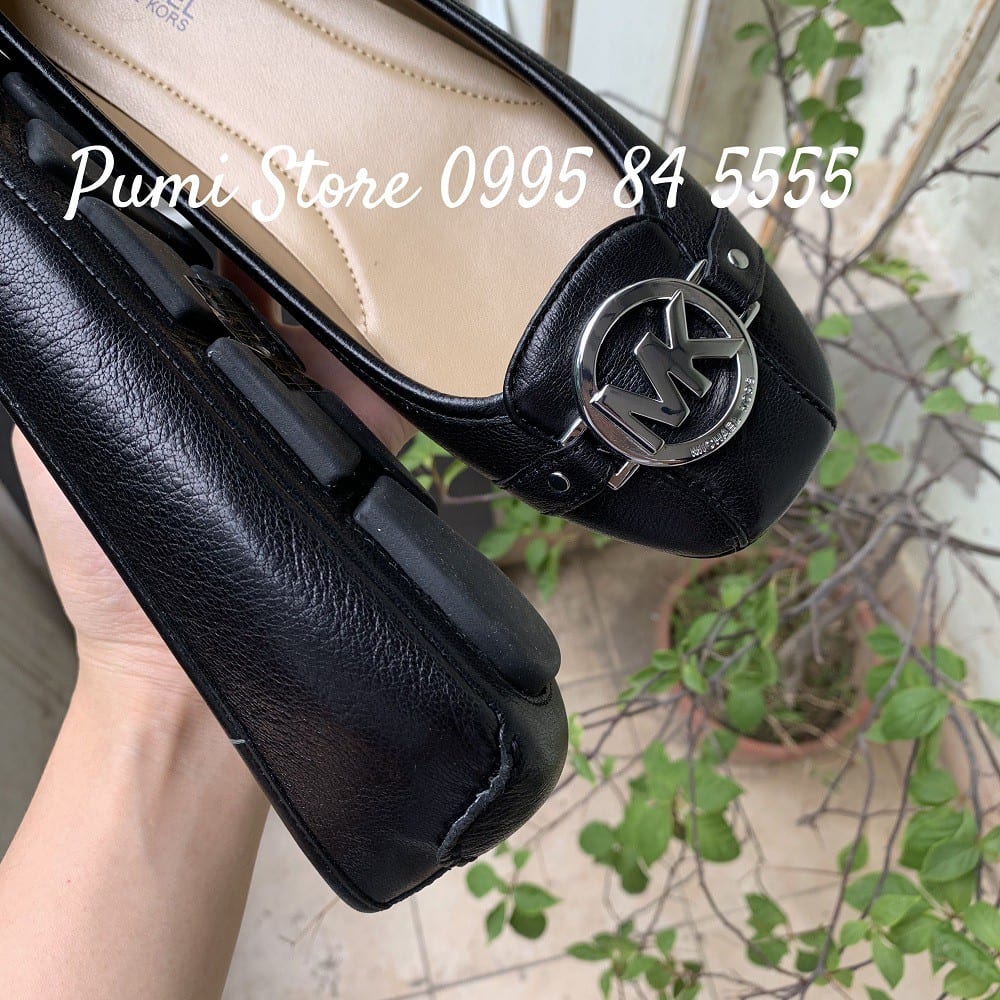 Giày Michael Kors Black tag bạc (đen khóa bạc)