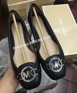 Giày Michael Kors Black tag bạc (đen khóa bạc)